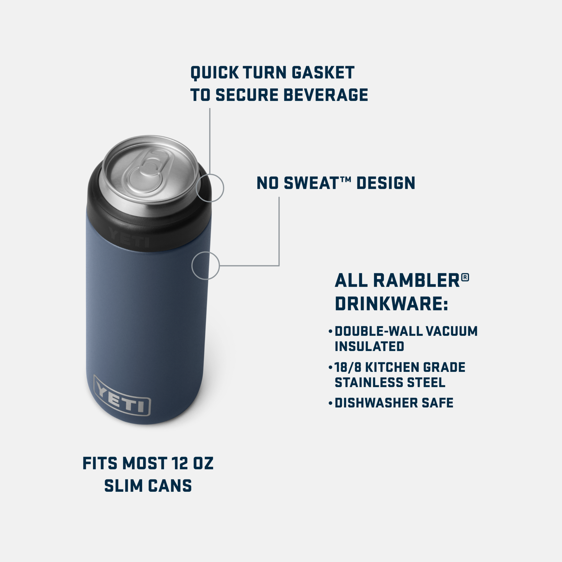 Rambler® 12 oz Colster® Slim Can Cooler - Image 3