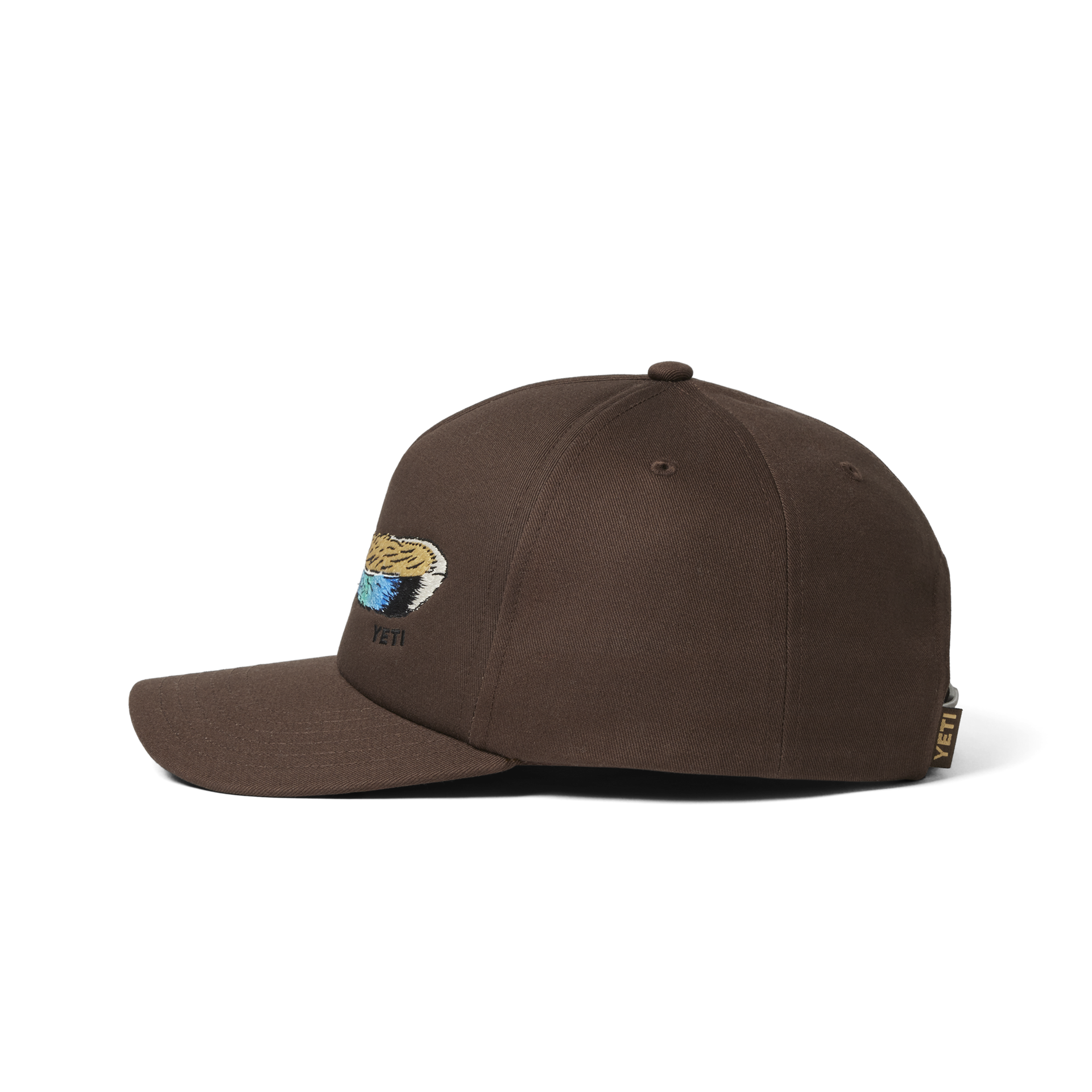 W-230139_site_studio_2H24_Fall_Apparel_HATS_YETI-WetlandFeather-WFB-Snpbk_Brown_ANGLE-3_022_Primary_B_2400x2400