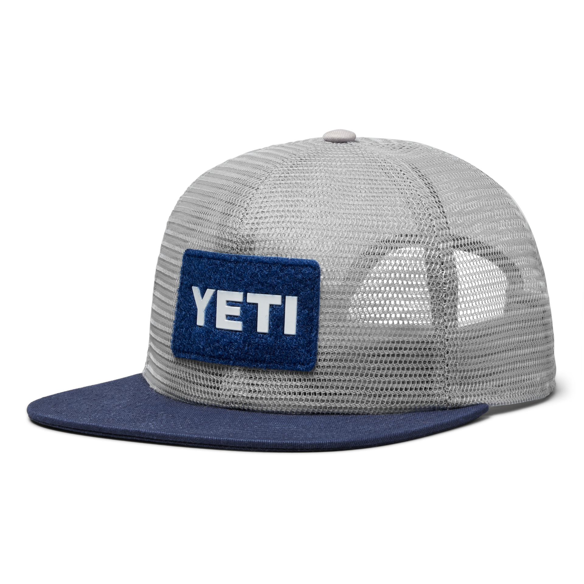 Velcro Badge Flat Brim Mesh Hat - Image 3
