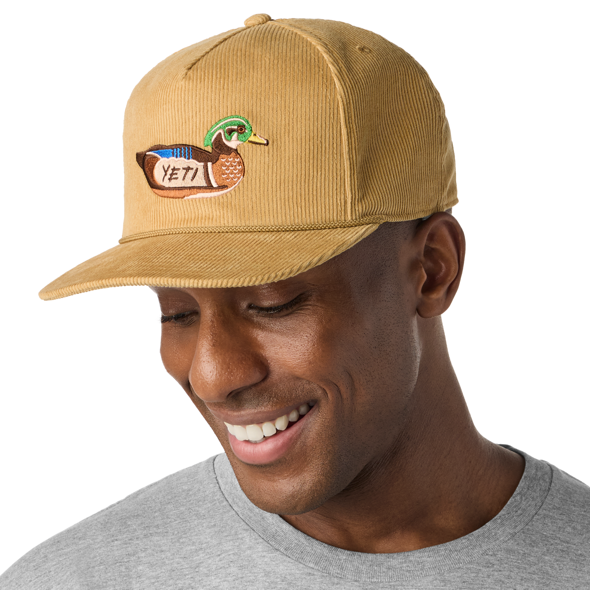 Duck Corduroy Flat Brim Rope Hat - Image 6